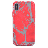 Red Marble Silver Chrome iPhone Case