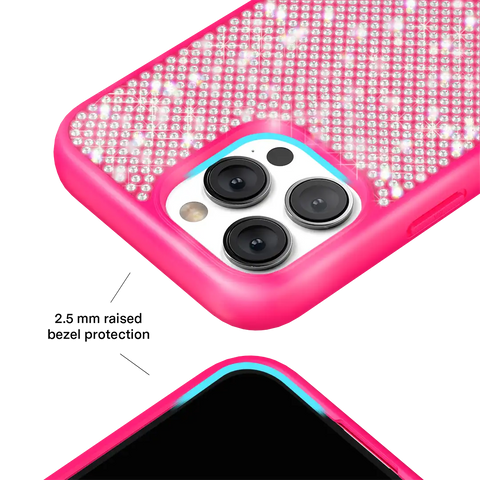 Hot Pink Caviar Crystals iPhone Case