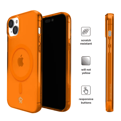 Neon Orange Clear iPhone Case