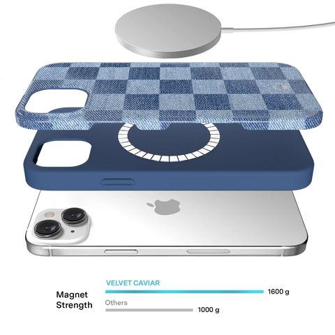 Denim Vibe Checkered iPhone Case