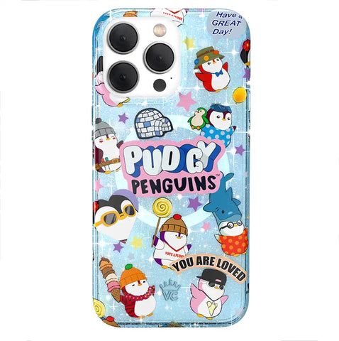 Pudgy Penguins Iceberg Glitter iPhone Case