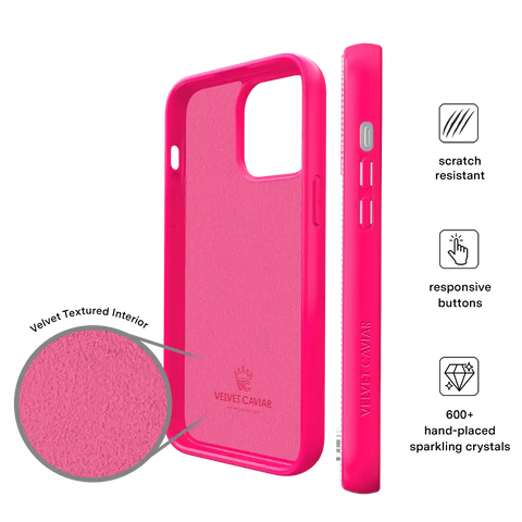 Hot Pink Caviar Crystals iPhone Case