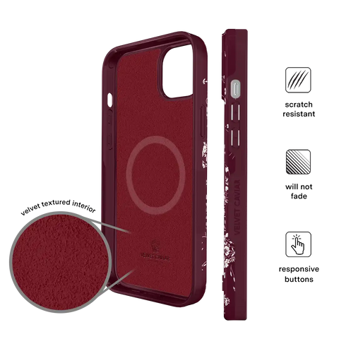 French Burgundy Floral iPhone Case
