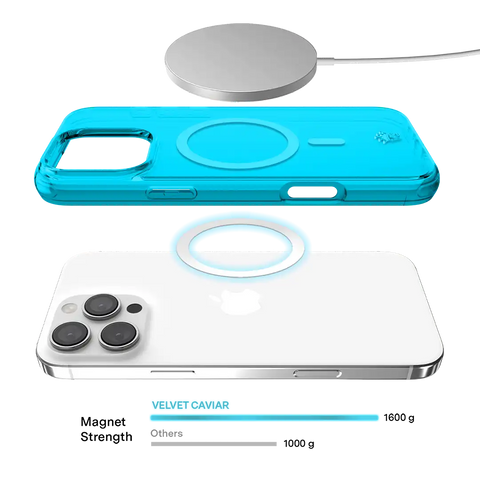 Neon Blue Clear iPhone Case