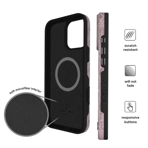 Dusty Rose Chrome Floral iPhone Case