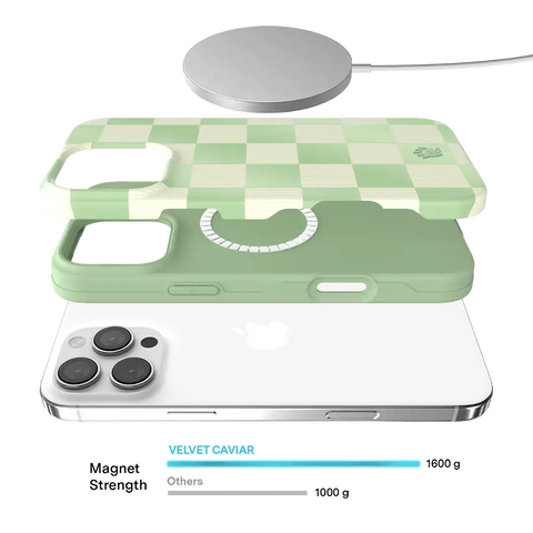 Pistachio Vibe Checkered iPhone Case