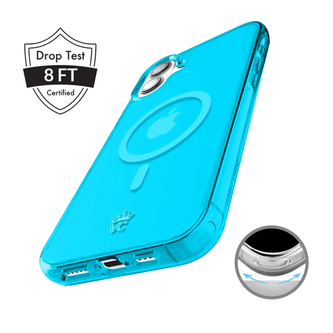 Neon Blue Clear iPhone Case