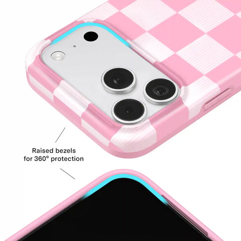 Pink Vibe Checkered iPhone Case