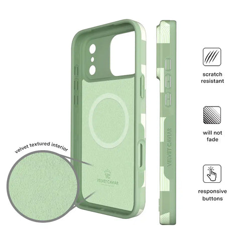 Pistachio Vibe Checkered iPhone Case