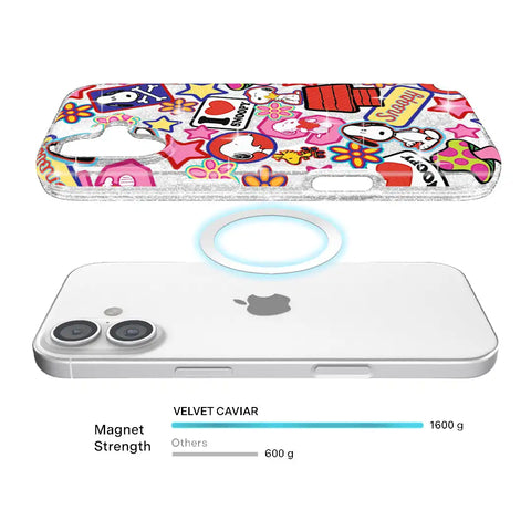 Snoopy Patchwork Glitter iPhone Case