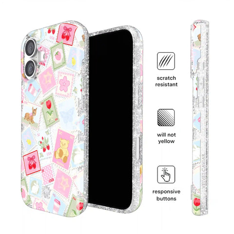 Spring Whimsy Stamps Glitter iPhone Case