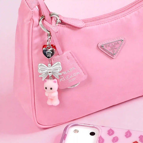 Pink Cat Bag Charm