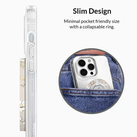 White Floral MagSafe Grip Ring