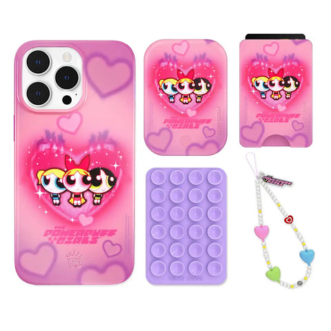 The Powerpuff Girls Airbrush Hearts iPhone Bundle Set - Wallet