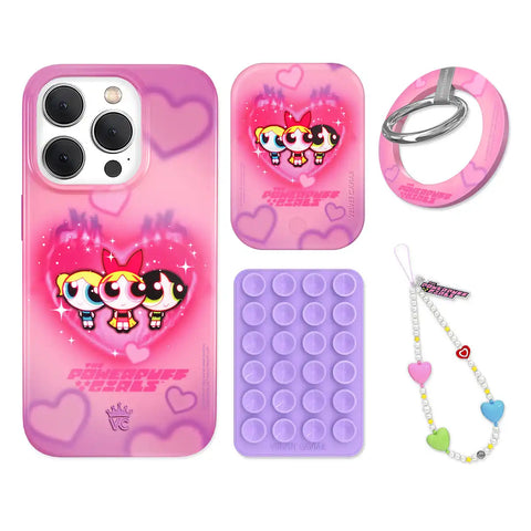 The Powerpuff Girls Airbrush Hearts iPhone Bundle Set - Grip