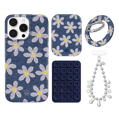 Denim Daisy iPhone Bundle Set - Grip