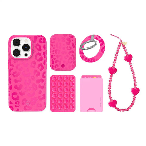 Even Hotter Pink Leopard iPhone Bundle Set
