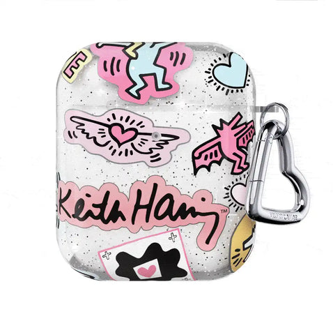 Keith Haring Pastel Glitter AirPod Case