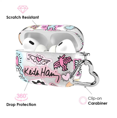 Keith Haring Pastel Glitter AirPod Case