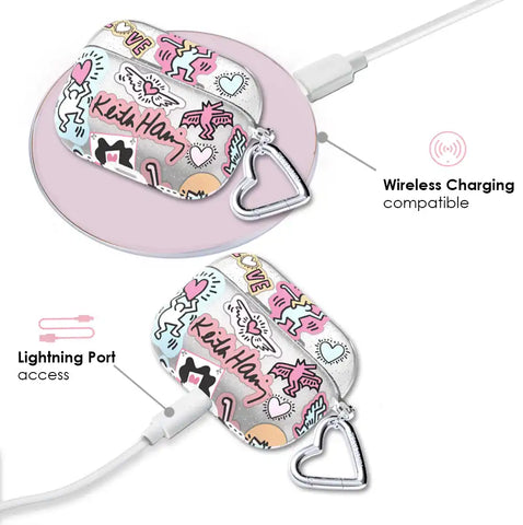 Keith Haring Pastel Glitter AirPod Case