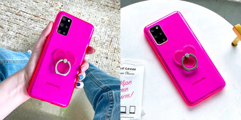 Neon Pink Clear Samsung Case
