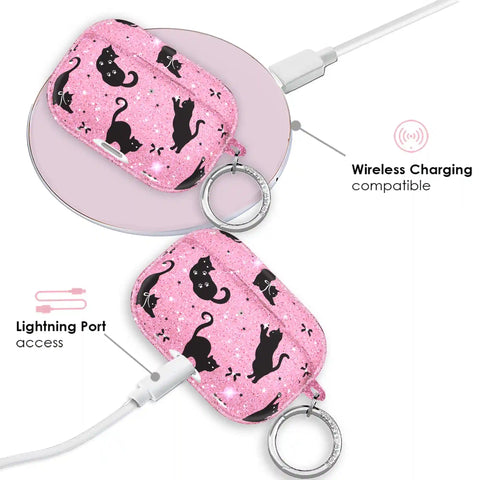 Lucky Kittens Glitter AirPod Case