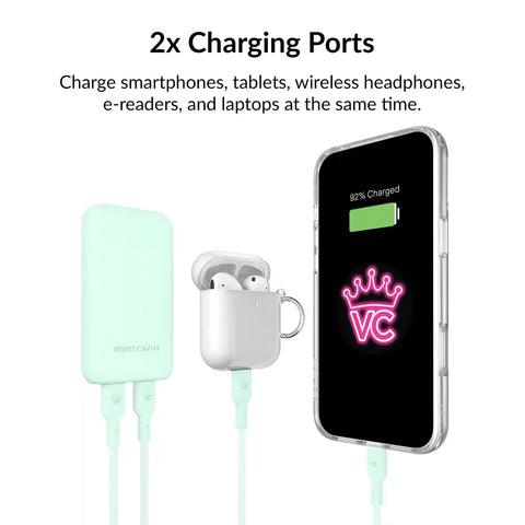 Mint Fast Charging Set, Dual Port Wall Adapter + 6ft USB-C Cable