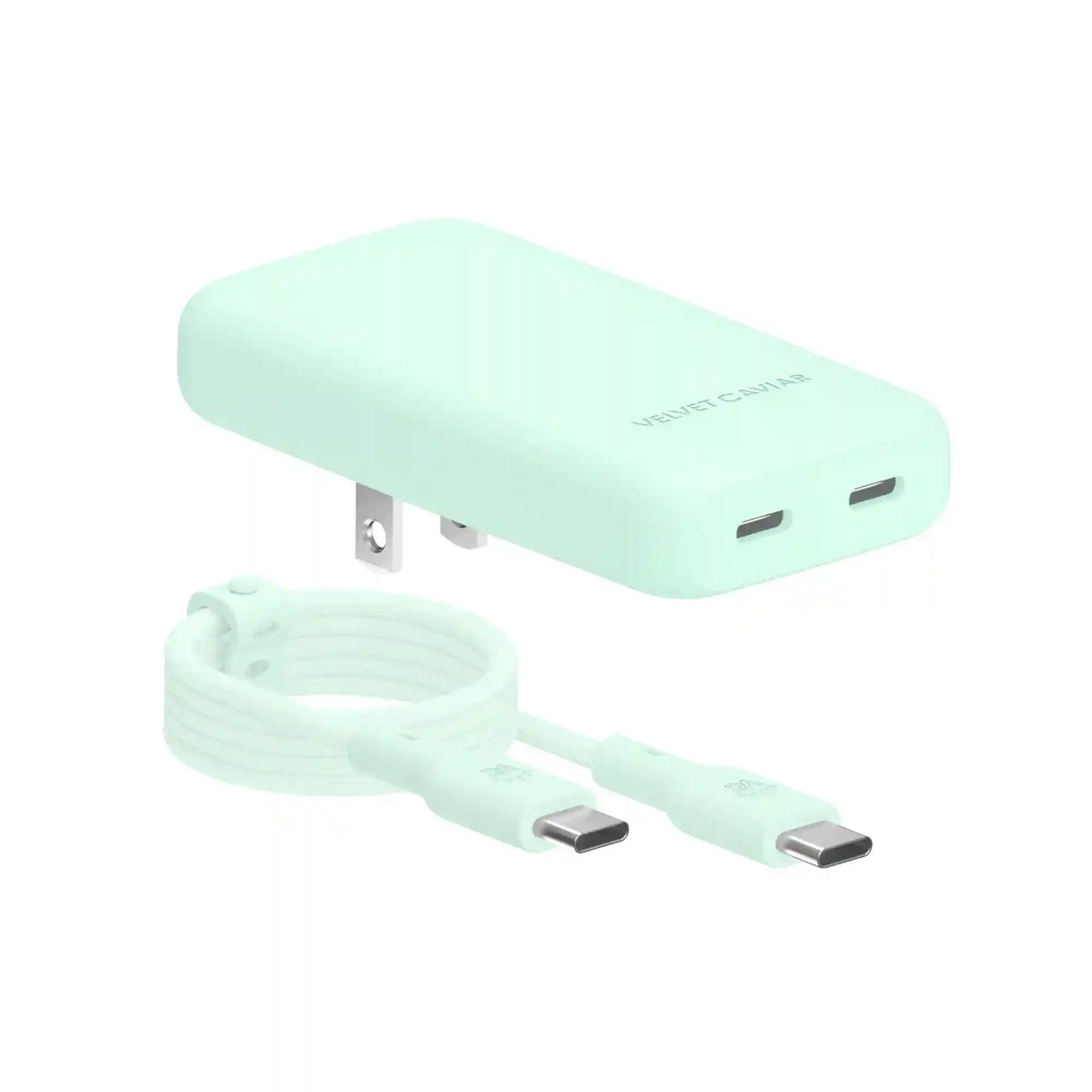 Mint Fast Charging Set, Dual Port Wall Adapter + 6ft USB-C Cable