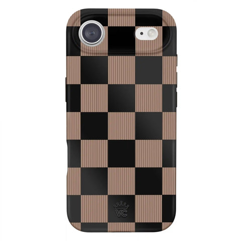 Mocha Vibe Checkered iPhone Case