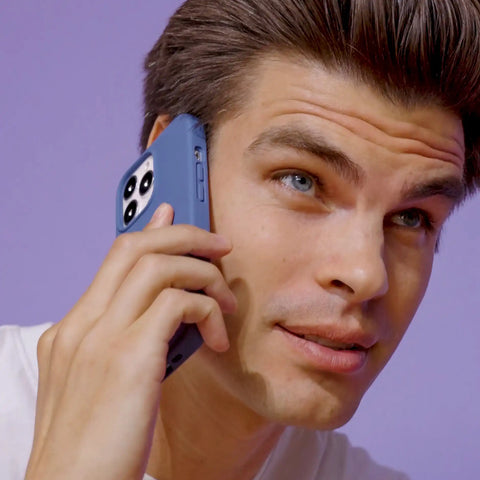 Linen Blue Silicone iPhone Case
