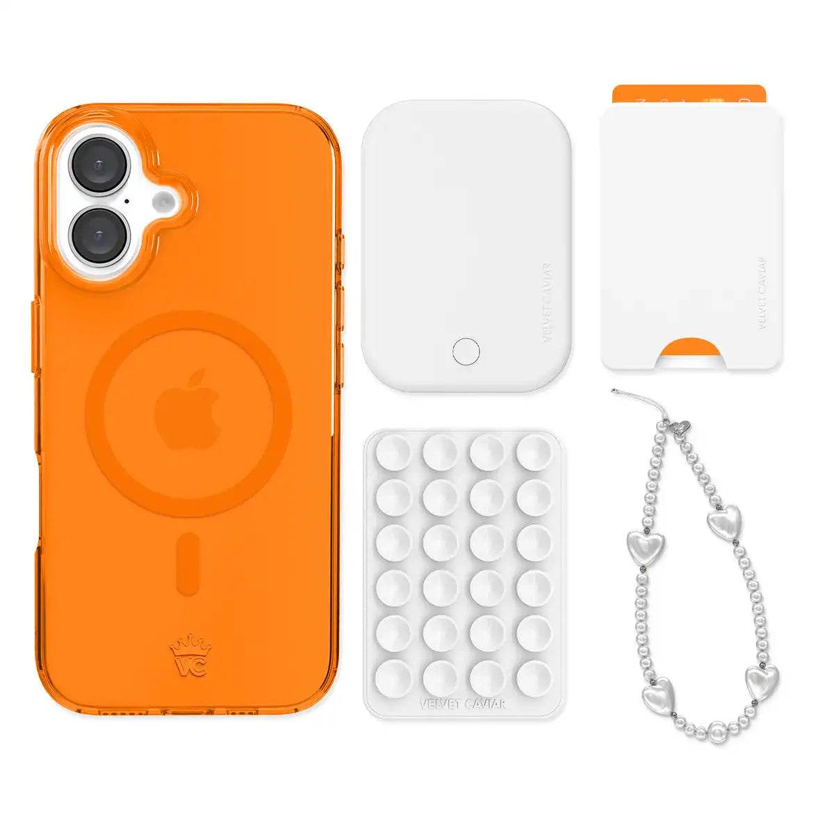 Neon Orange iPhone Bundle Set - Wallet