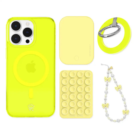 Neon Yellow iPhone Bundle Set - Grip