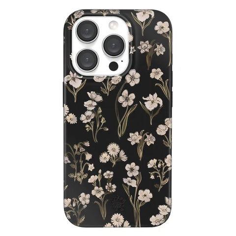 Nightbloom Gold Chrome Floral iPhone Case