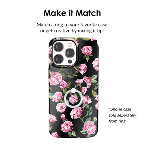 Pink Rose Floral Phone Ring