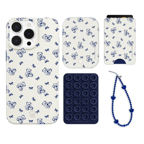 Preppy Teddy iPhone Bundle Set - Wallet