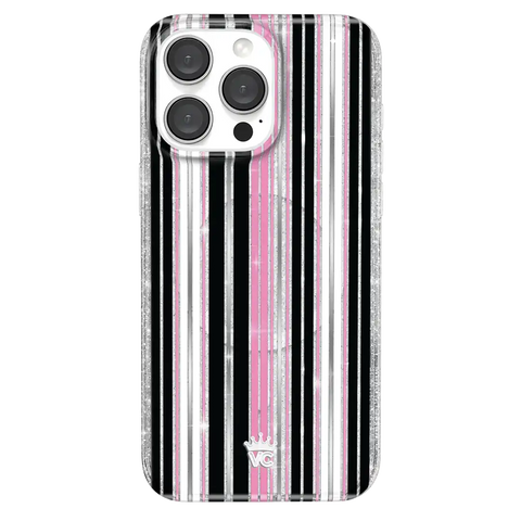 Pretty Punk Stripes Glitter iPhone Case