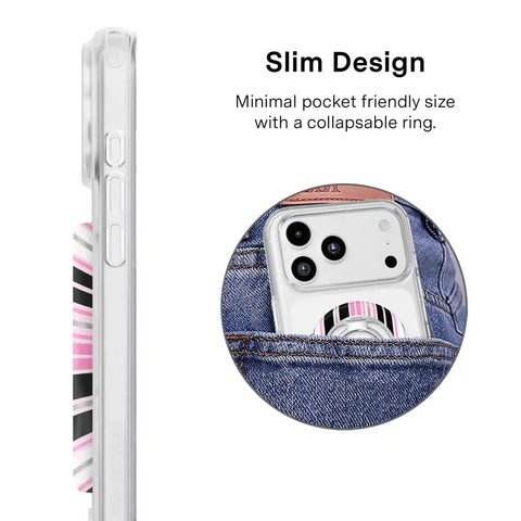 Pretty Punk Stripes Glitter MagSafe Grip Ring
