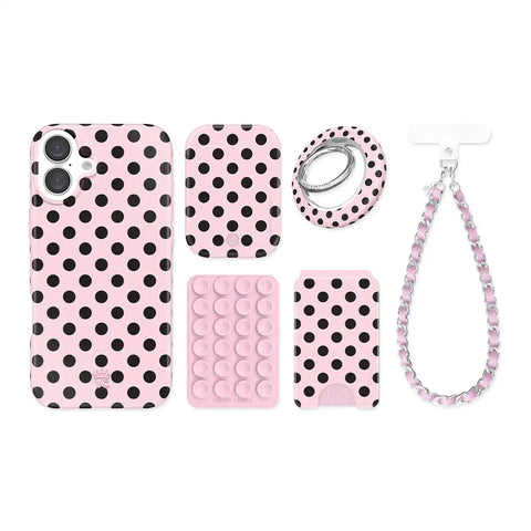 Princess Pink Polka Dot iPhone Bundle Set