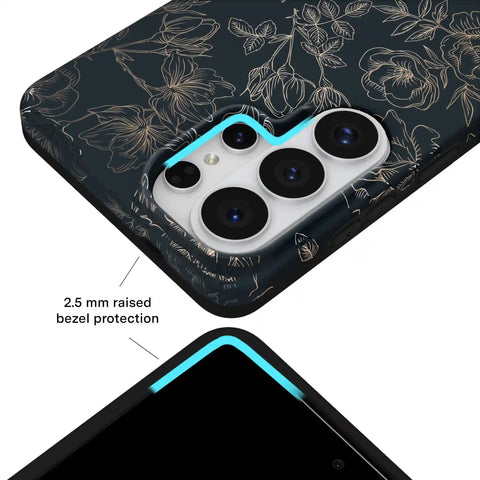 Floral Rose Gold Chrome Samsung Galaxy Case
