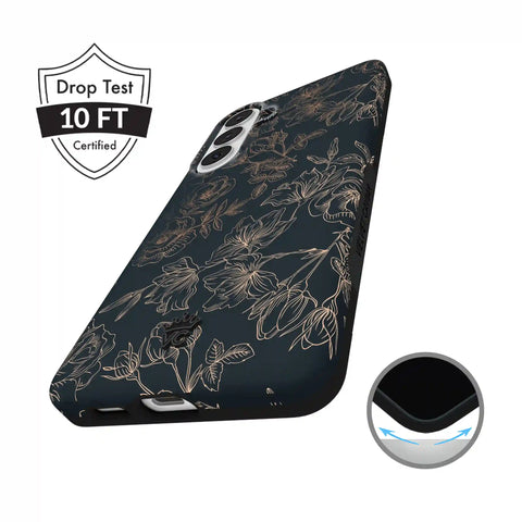 Floral Rose Gold Chrome Samsung Galaxy Case