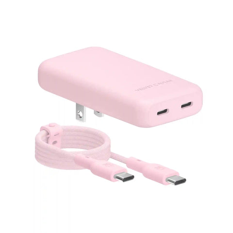 Strawberry Milk Fast Charging Set, Dual Port Wall Adapter + 6ft USB-C Cable