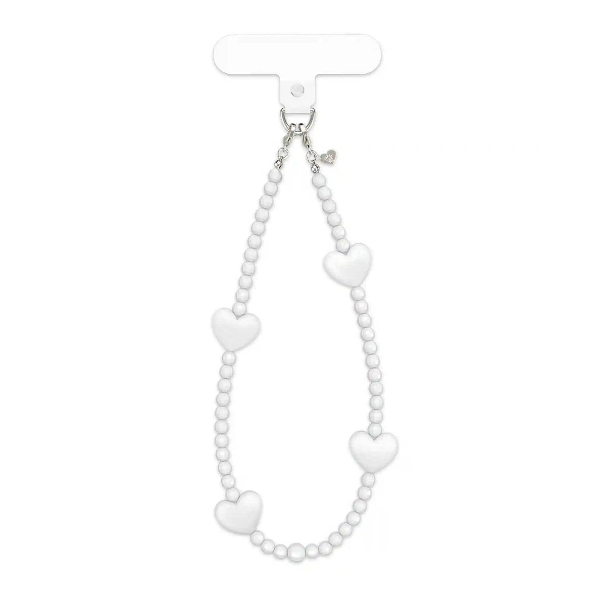 White Heart Phone Charm