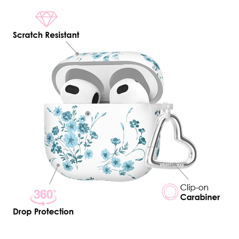 French Blue Floral AirPod Case