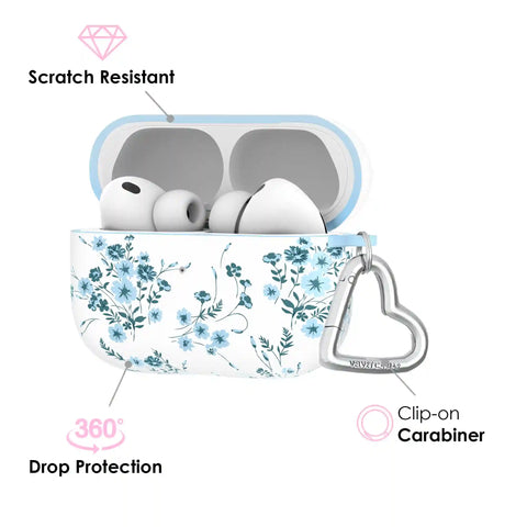 French Blue Floral AirPod Case