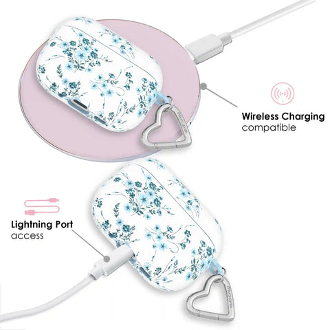 French Blue Floral AirPod Case