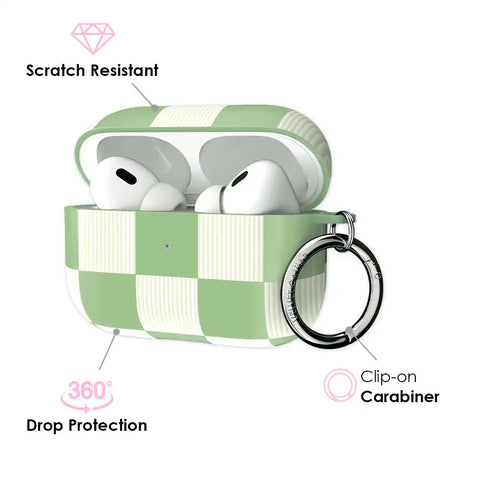 Pistachio Vibe Checkered AirPod Case