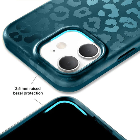 Metallic Navy Leopard iPhone Case