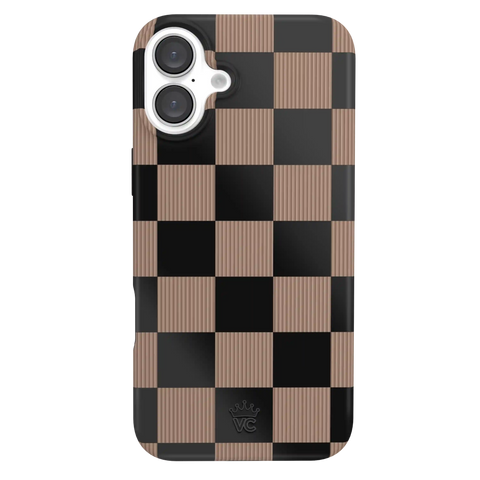Mocha Vibe Checkered iPhone Case