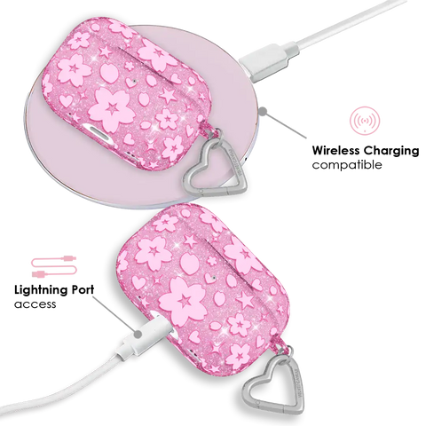 Cherry Blossom Glitter AirPod Case