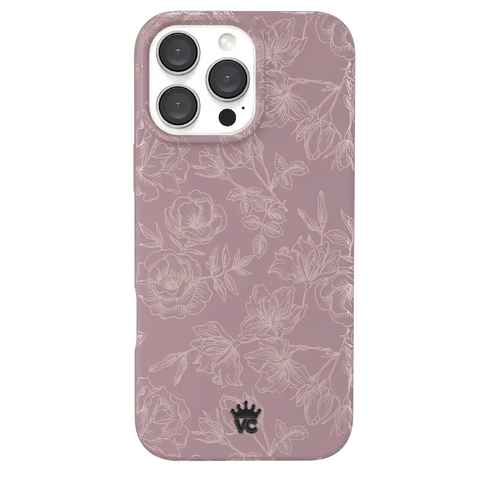 Dusty Rose Chrome Floral iPhone Case